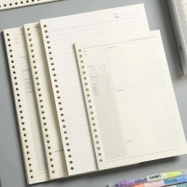 Loose Leaf Refill Binder Notebook Blank/Line/Grid/Cornell Replacable Metal Ring Office&School Supplies Stationery