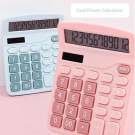 12 Digits Electronic Calculator Solar Calculator Dual Power Supply Calculator for Home Office School Financial Accounting Tools