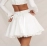 Boho Inspired WHITE BOW MINI SKIRT Lace Details new summer skirt for Women Sweet A Line Sexy Short skirt female