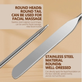 Stainless Steel Makeup Foundation Spatula Mix Stick Foundation Eye Shadow Cream Pigments Mixing Tool Cosmetic MakeUp Custom Logo